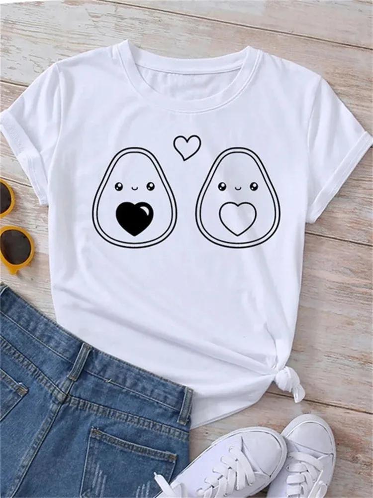 White Cartoon Casual Women FeUnisex Clothes Summer Funny Watermelon Fruit Print Women T Shirt Harajuku Aesthetic Clothes