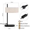 Lampe de table - NETTLIFE - vintage - E14 - Abat-jour tissu noir - 44,5 cm