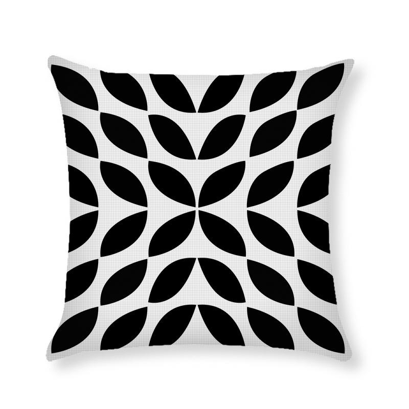 

Скандинавский Простой Черно-Белый Геометрический Белый Чехол на Подушку из Конопли Летний Домашний Диванный Чехол для Подушки 45*45cm