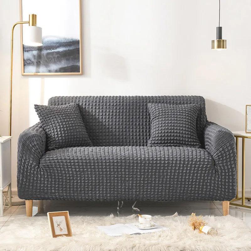 Bubble Cloth Sofa Cover All-inclusive Universal Cover Combination Chaise Longue Corner L-shaped Sofa 1/2/3/4 Seaters Universal