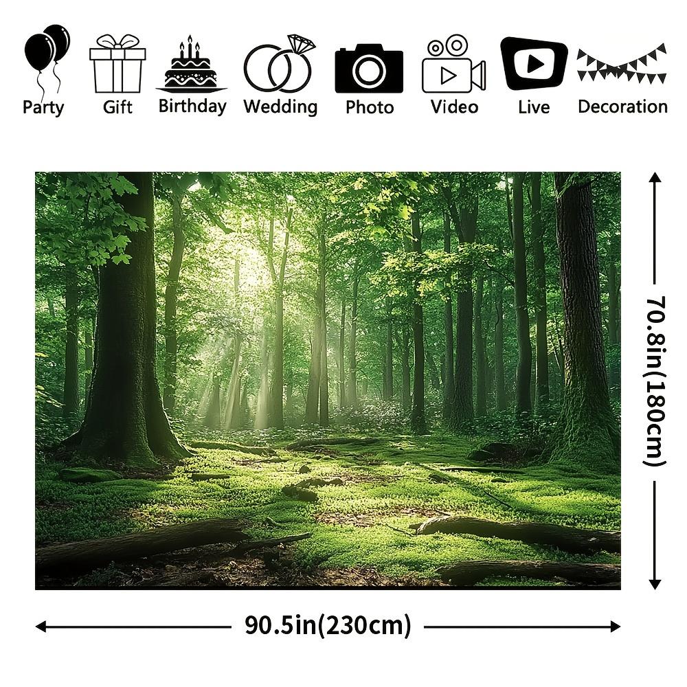 1 Classic Spring Forest Scenery Background Board, 100% Polyester, Multi-functional Home and Party Wall Decoration