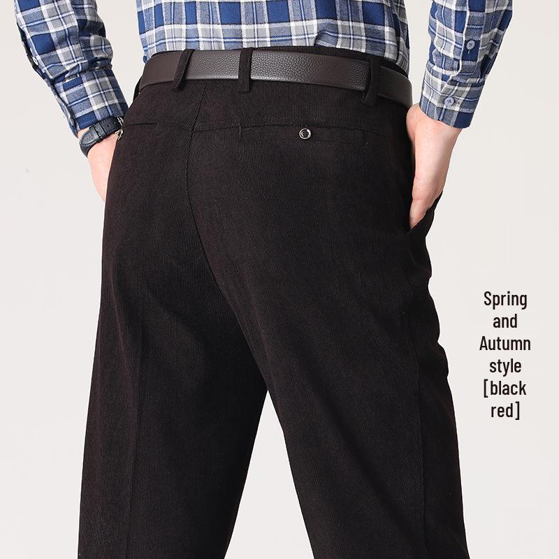 Men's Autumn/Winter Corduroy Pants - Casual Long Trousers for Middle-Aged & Elderly