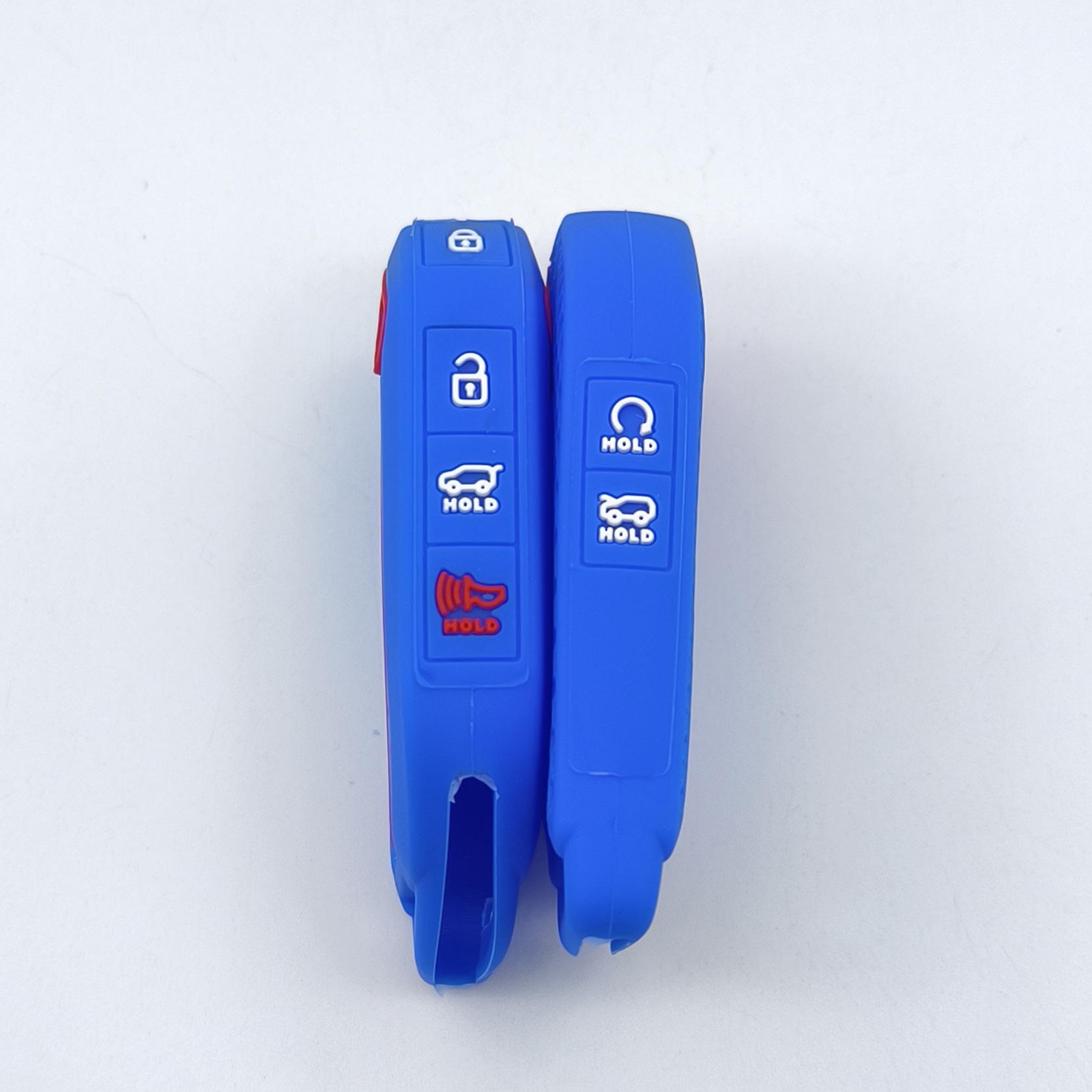 Silicone Protective Key Case for 2023-2026 Kia K5 Telluride 6-Button Remote with Honeycomb Design темно-синий