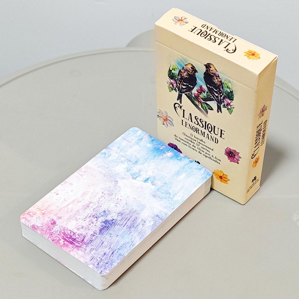 Baralho Lenormand Clássico 9*6cm - 37 Cartas de Adivinhação Estilo Vintage - Edição Clássica Portuguesa Cartolina Dupla em Relevo