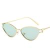 Brand Small Cat Eye Sunglasses Women Luxury 22 Unique Metal Frame Brown Sun Glasses Trendy UV400 Eyewear Shades Vintage
