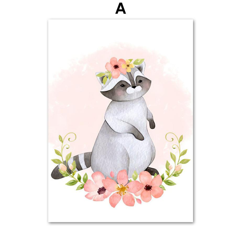 Forest Animals Owl Fox Rabbit Deer Nursery Nordic Posters And Prints Wall Art Canvas Painting Girl Pictures Baby Kids Room Decor