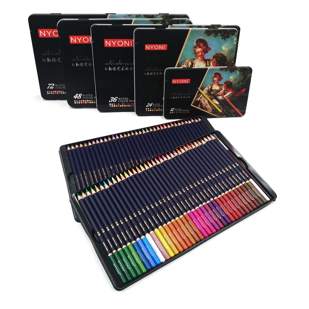 12/24/36/48/72 Colors Watercolor Pencil Professional Soft Water Soluble Colored Pencils For Painting Student Artist Art Supplies