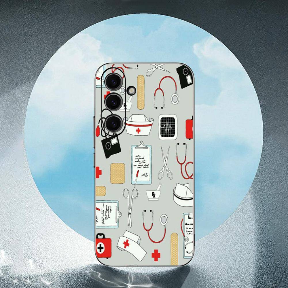 

Cartoon medicine doctor nurse For Samsung Galaxy S23 S24 S25 Ultra S22 Plus S21 Black Soft Case Waterproof Soft Case SamsungS21plus