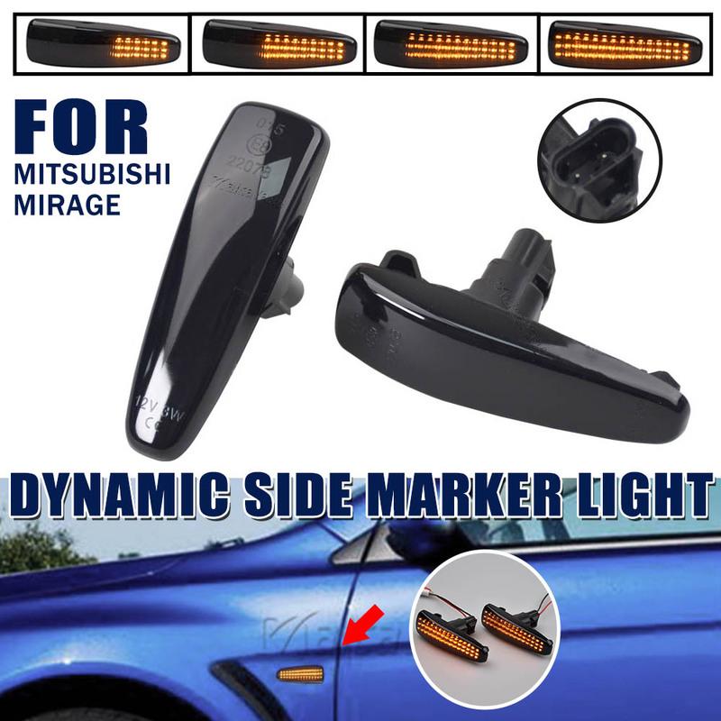 2pcs LED Dynamic Side Marker Turn Signal Lights 8351A001 For Mistubishi Outlander Sport Mirage Montero ASX Lancer Evolution X