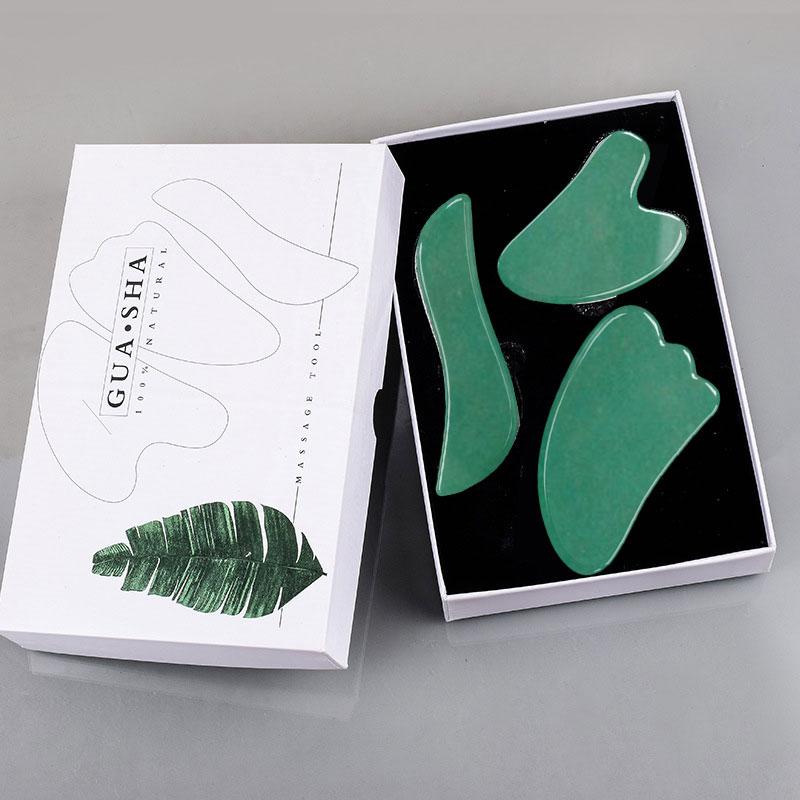 3pcs/set Rose Quartz Face Massage Gua Sha Board Crystal Stone Jade Massager Body Facial Eye Scraping Acupuncture Gouache Scraper