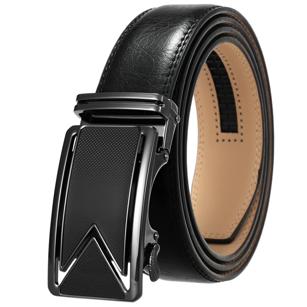 Men'S Belt Two-Layer Cowhide Automatic Buckle Belt, Business Belt Ly180-242-1