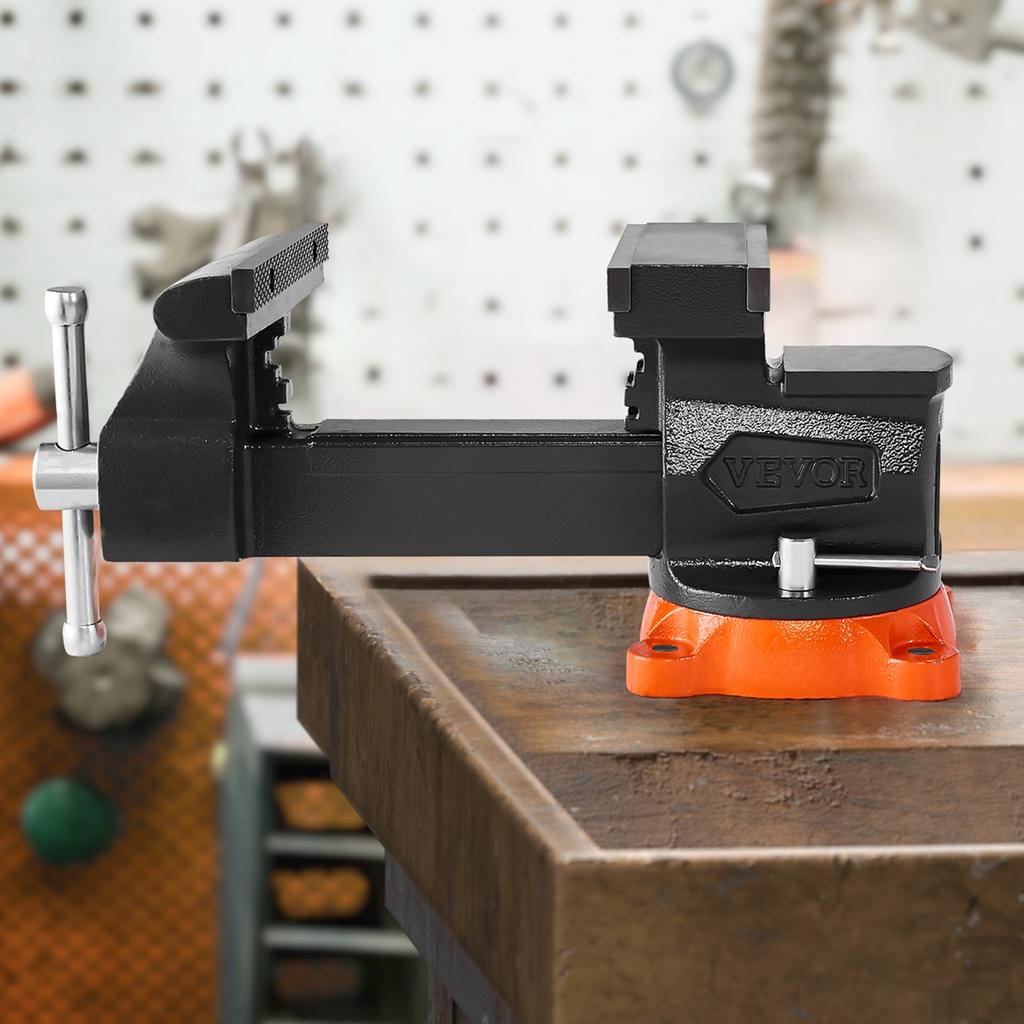VEVOR Bench Vise, 203 mm(8") Jaw Width, 203 mm(8") Max Jaw Opening Multipurpose Vise with 360 degreesSwivel Locking Base