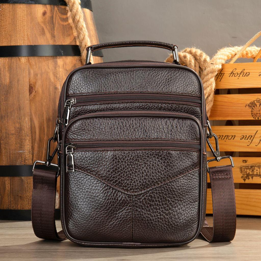 Men's Genuine Leather Crossbody Phone Bag - Business & Commute