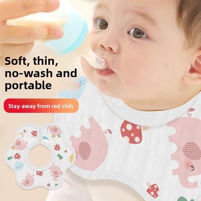 A Pack of 10 Cartoon Disposable Baby Bibs,360° Anti Spit Up Milk Saliva,oil,essential for Travel,home,andoutdoor Activities