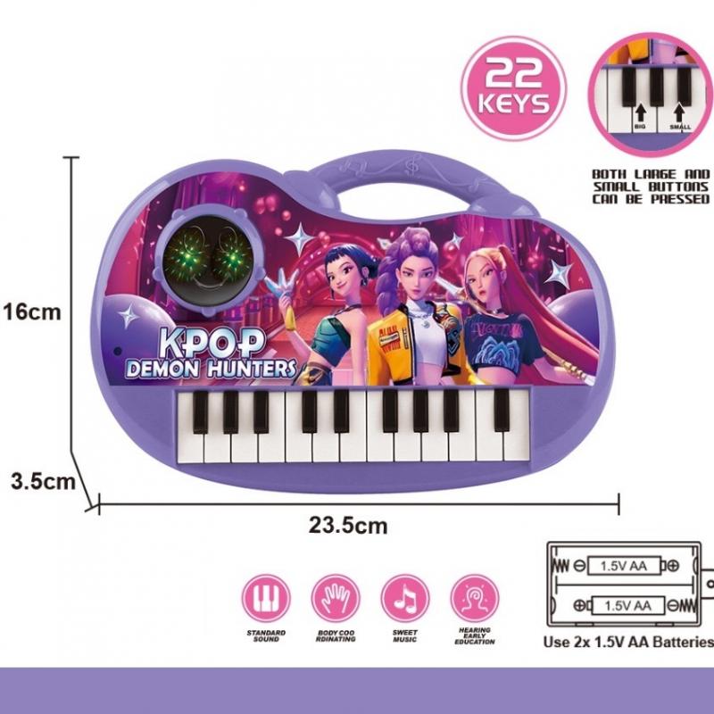 Demon Hunter Girl Squad Electronic Keyboard Microphone Toy with LED Lights & Music Playback, Singing Toy Gift for Boys Girls Kids Birthday