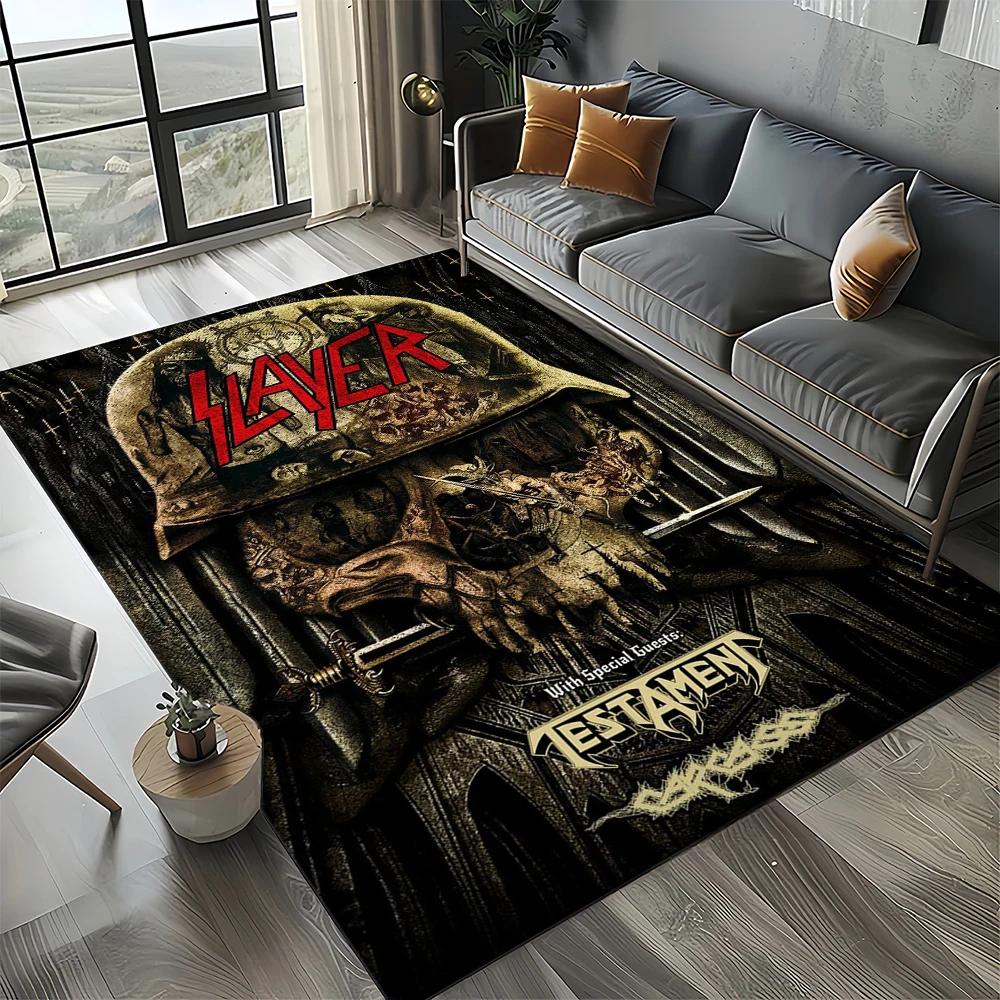 27 Style Slayer Heavy Metal Rcck Band Sign Carpet Rug for Living Room Bedroom Home Sofa Decoration,Kid Play Non-slip Floor Mat