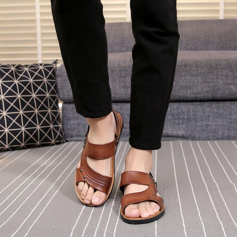 Men's Non-slip High-quality Casual Sandals Korean Style Beach Dual-use Slippers Summer Lightweight Hollow Breathable Sandals