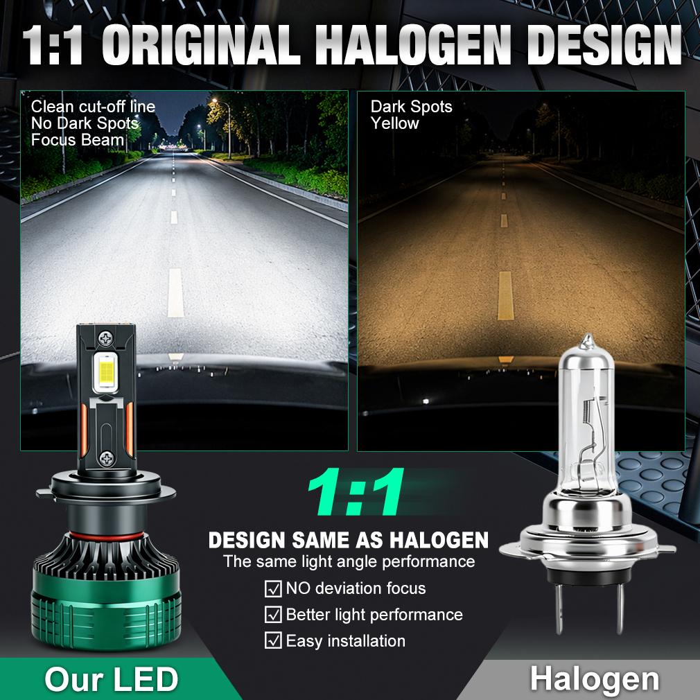 2 st H7 H4 LED-strålkastarlampor 6000K H1 H8 H11 LED 9005 HB3 9006 HB4 Billampa Hög Effekt 140W 50000LM Canbus CSP-chip Strålkastare