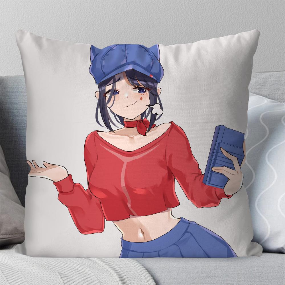 Anime Sleeping Mita Pillow Case Square Pillow Bedroom Sofa Leisure Comfort Cushion Car Living Room Home Decoration 40X40