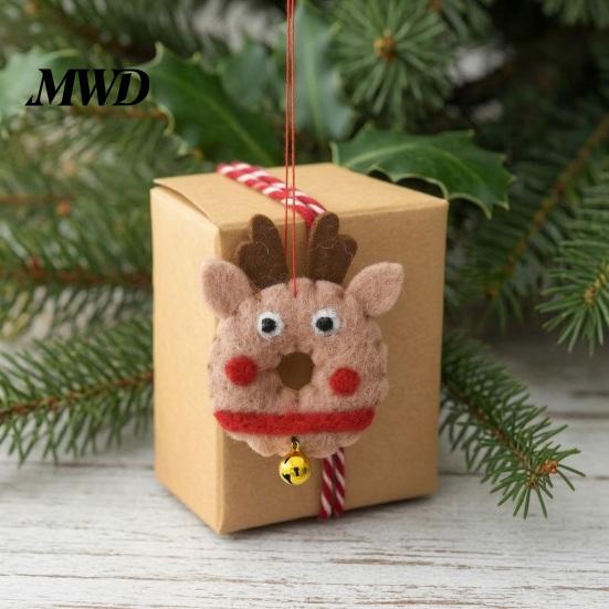 Handmade Wool Felt Craft Gifts Christmas Ornament, Santa Claus, Elf, Snowman Warm Fairy Tale Style Ornaments Hanging Decor, Cute Tree Decoration