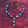 Tibetan Turquoise Gemstone Necklace Electroformed Copper Adjustable Necklace
