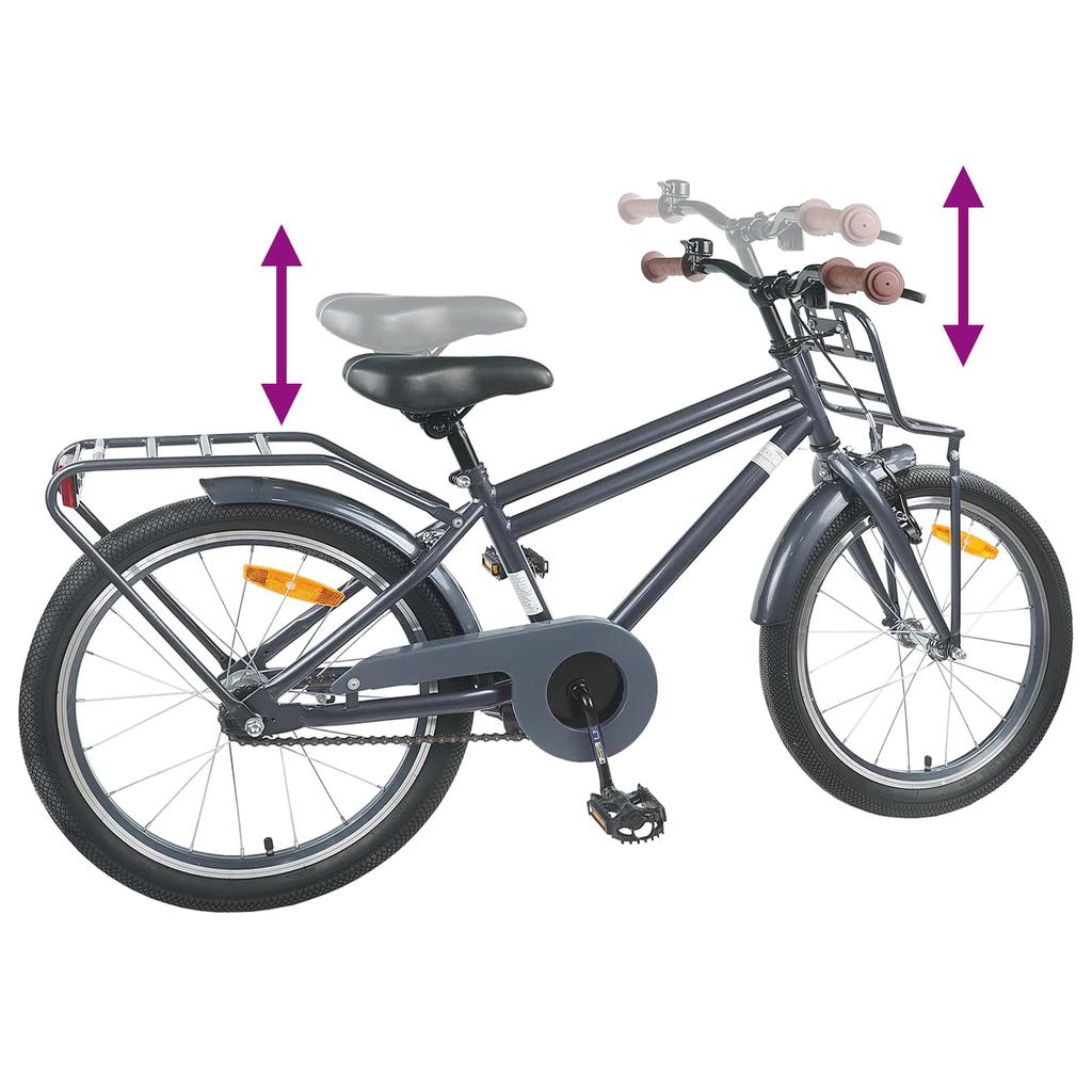 Kids  Bicycle 18 Inch for Ages 5 7 Dark Grey