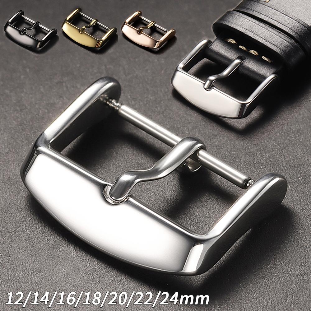 Fibbia in Acciaio Inossidabile per Cinturino in Pelle 12mm 14mm 16mm 18mm 20mm 22mm 24mm Bottone Metallico Chiusura a Perno Accessori per Orologi