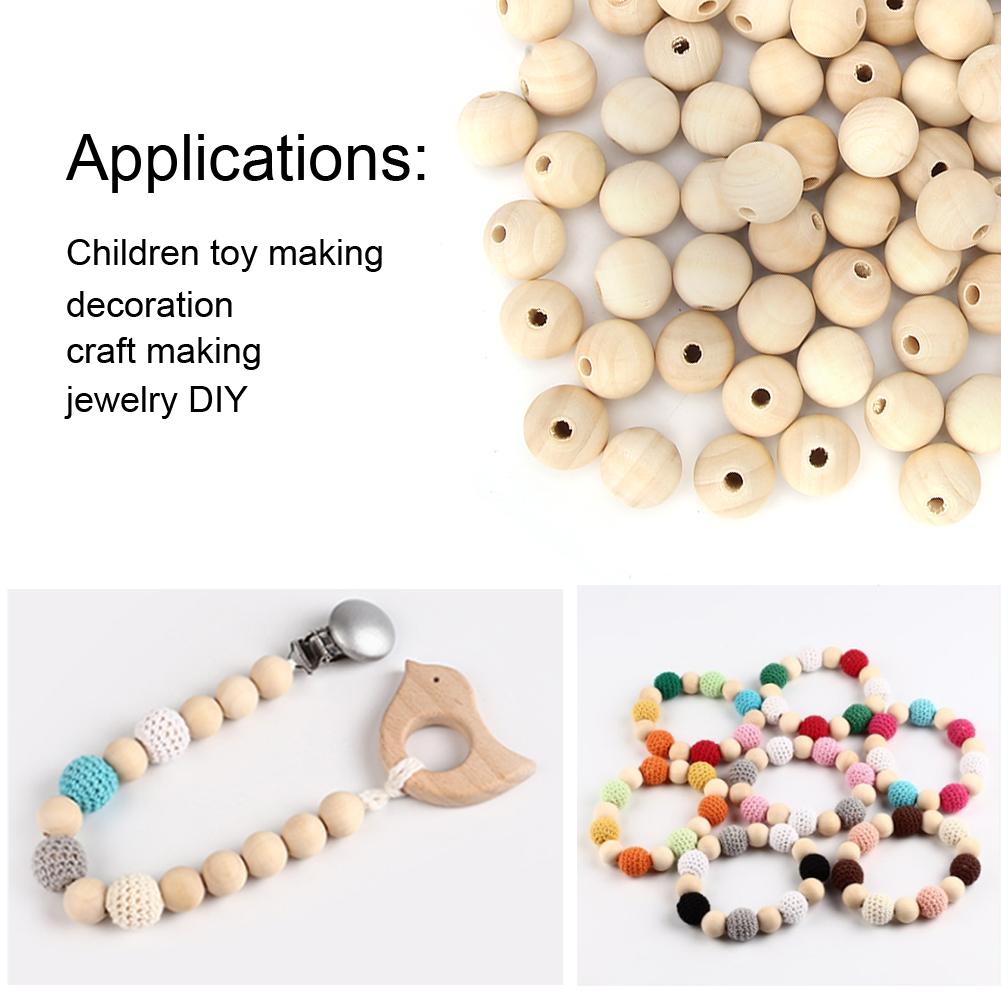 Round Bds Wooden Log Color Craft Bds for Jewelry Children Toys Making