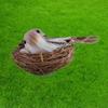 Feathered Realistic Ornaments Figurines Lawn Garden Birds Egg Bird Nest Artificial Birds Home Decor