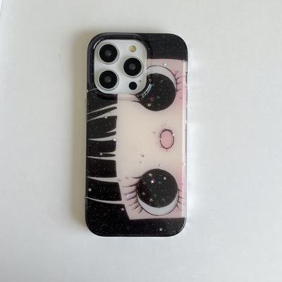 Dreamy INS Glittering Big Eyes Comic Girl Lovely Phone Case for iPhone 17 16 15 14 11 12 13 Pro Max Plus Back Cover