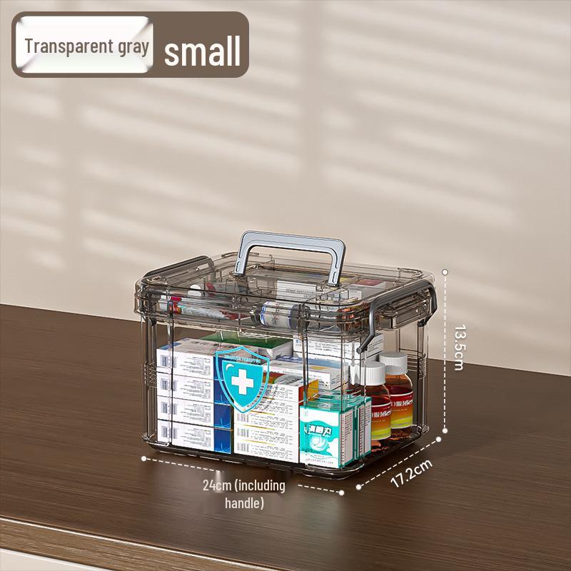 Large Multi-Layer Transparent Family Medicine Box and First Aid Kit
