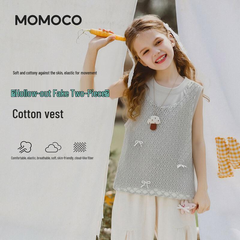 Детская летняя футболка с коротким рукавом и жилет MOMOCO 120