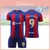 Maillot Domicile Barcelone Messi 10 Lewandowski 9 Gavi 30 Pedri 8 Convient aux Enfants Différentes Tailles Disponibles
