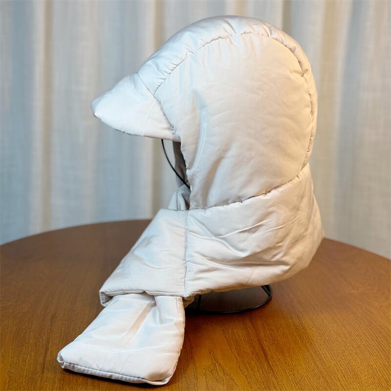 Hat Scarf All In One Down Front Hat for Women Winter Style New Warm Mountaineering Cotton Hat for Men Windproof and Water Repellent