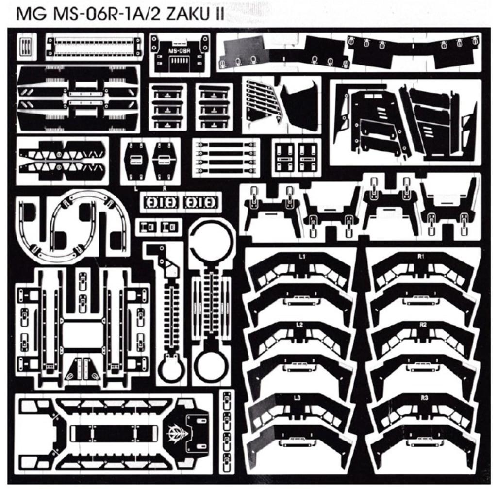 Stainless Steel Parts for and MGSD Modifications Shin Zaku Black Zaku High-Quality Detail-Up HG, RG, MG, PG, MGEX, (for MS-06R-1/1A/R-2 Matsunaga's