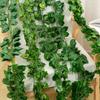 12PCS Green Artificial Ivy Leaf Flexible Vine Lightweight Hanging Garland DIY Accessories Craft Artificial Vine Party Supplies