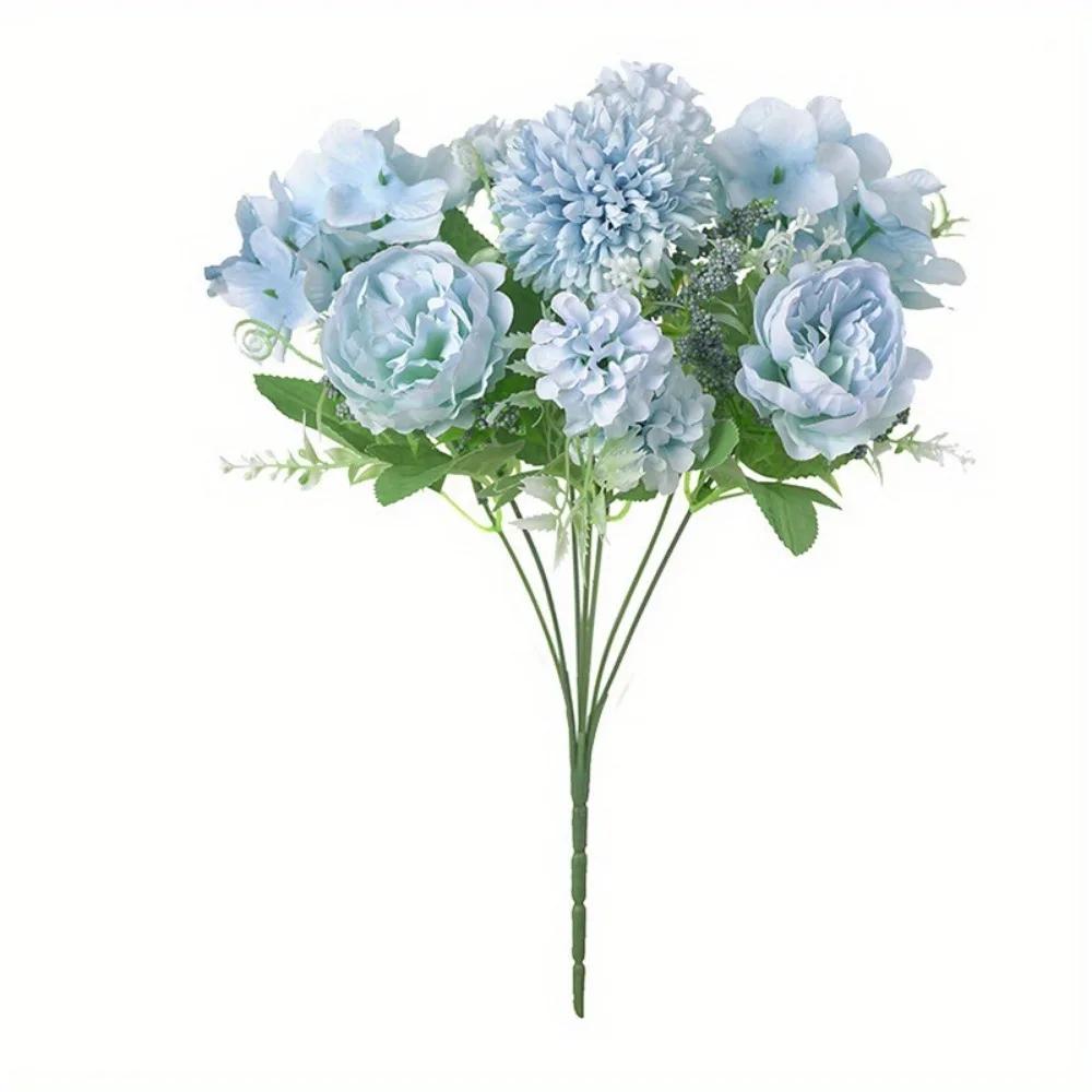Multicolor Artificial Hydrangea Flowers Silk Petals DIY Simulation Peony Dandelion Bouquet Photo Props Accessories