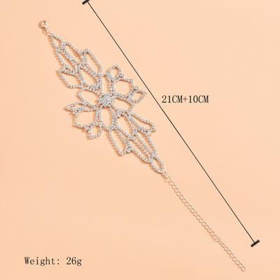 Tempérament Exagéré, Brassards, Bracelets Fleurs Creuses, Strass, Luxe Léger, Tendances Personnalité Streetwear, Chevillettes pour Femmes