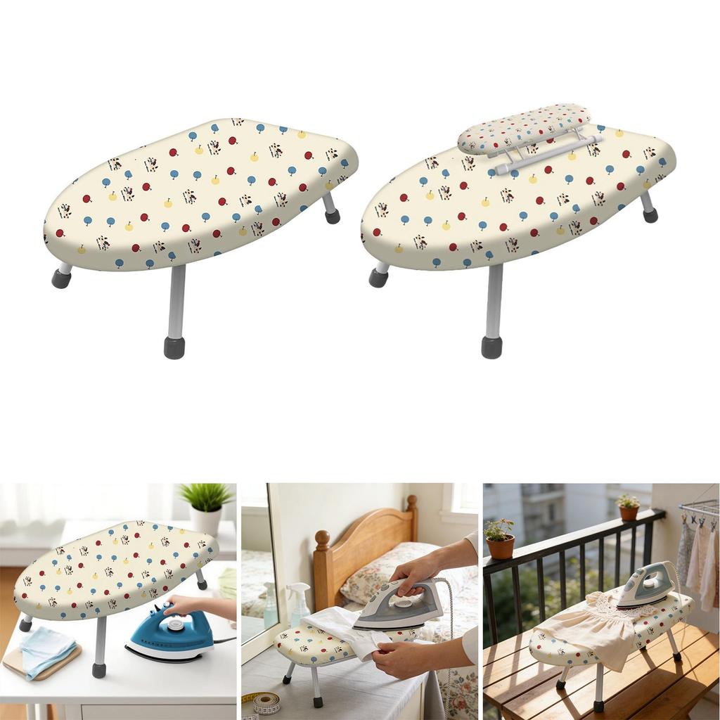 Folding Mini Iron Board Portable Tabletop Ironing Board with Removable Cover for Laundry Room College Studio Apartment
