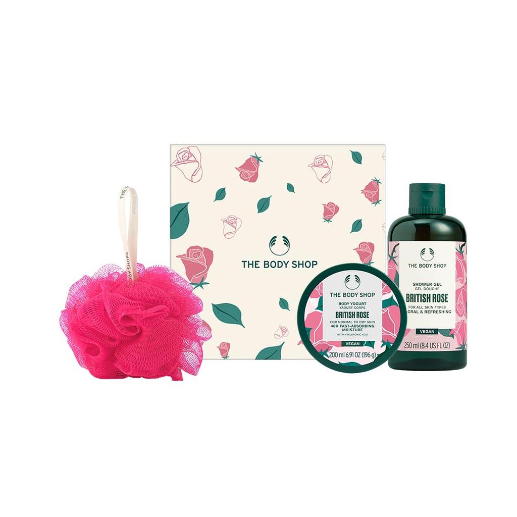 The Body Shop British Rose Bodycare Gift Set With Shower Gel And Body Yogurt For All Skin Types Hydrating Bath Body Care