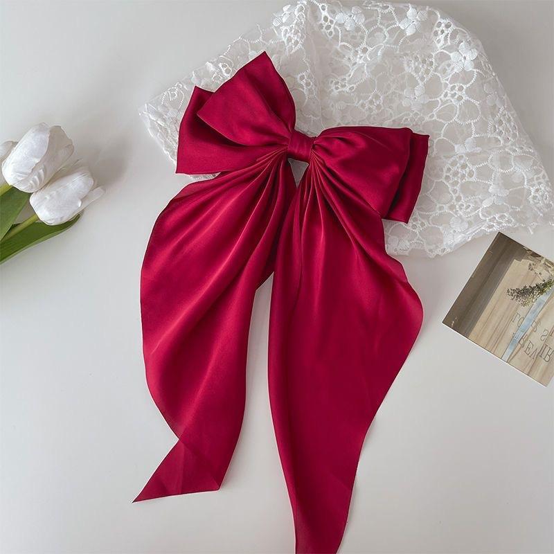 1PC Korean Big Bowknot Hair Clips for Women Girls Solid Satin Design Great for Enhancing Your Everyday Look