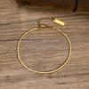 Trendy Square Snake Chain Bracelets Stackable For Women Lady, Stainless Steel Links Wristband Bracelet Adjustable Unisex Jewelry
