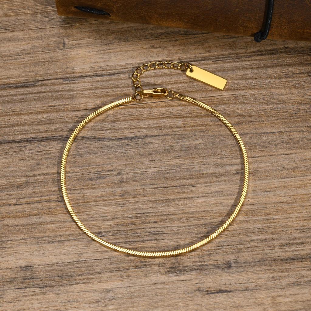 Trendy Square Snake Chain Bracelets Stackable For Women Lady, Stainless Steel Links Wristband Bracelet Adjustable Unisex Jewelry