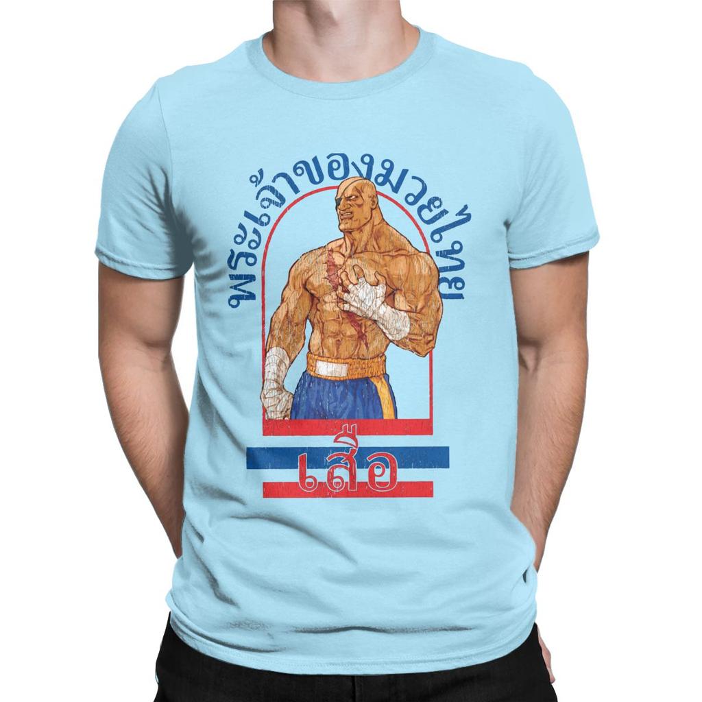 Sagat God Of Muay Thai Gym street fighter thai boxing Men's T Shirt Short Sleeve Crew Neck T-Shirt 100% Cotton Plus Size Tops