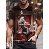 Modisches Herren-Rundhals-Kurzarm-3D-Casual-Farbprint-Casual-Kurzarm-Rundhals-T-Shirt