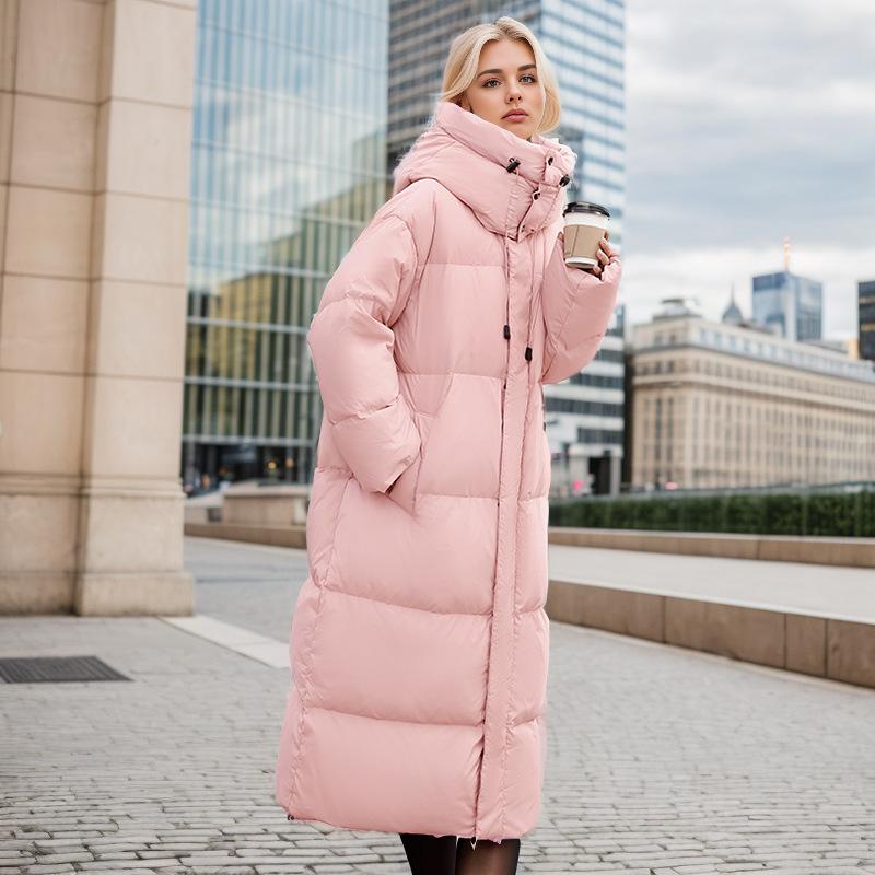 2026 Herbst Winter Neue Daunen-Baumwoll-Parkas Gefütterte Jacke Damen X-Lang Über das Knie Große Steppung Lockerer Parka Mantel Gefütterte Jacke