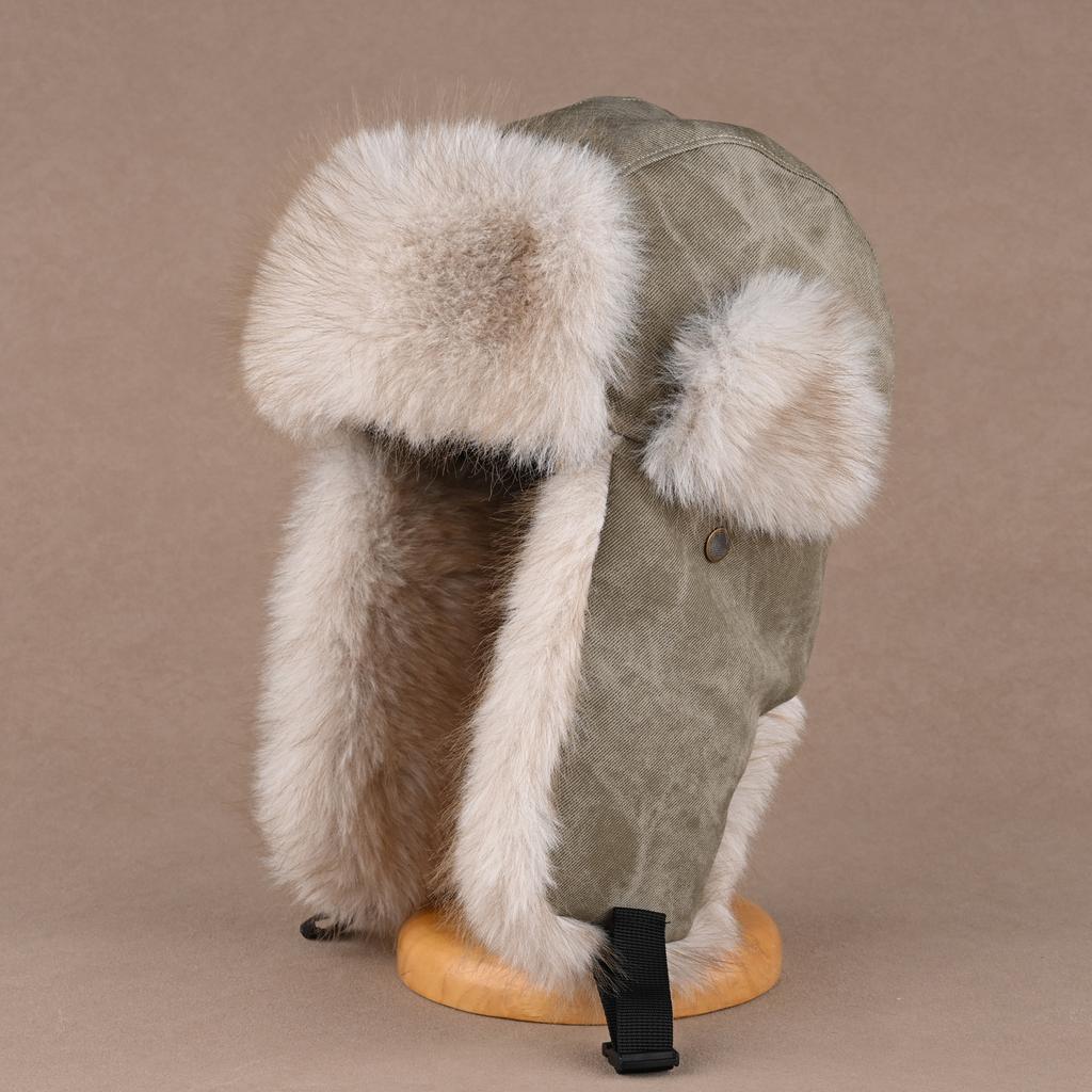 Retro Nerzimitat Hut für Damen und Herren Winter verdickter Plüsch Ohrenschutz Baumwollmütze Outdoor Radfahren winddichter Hut