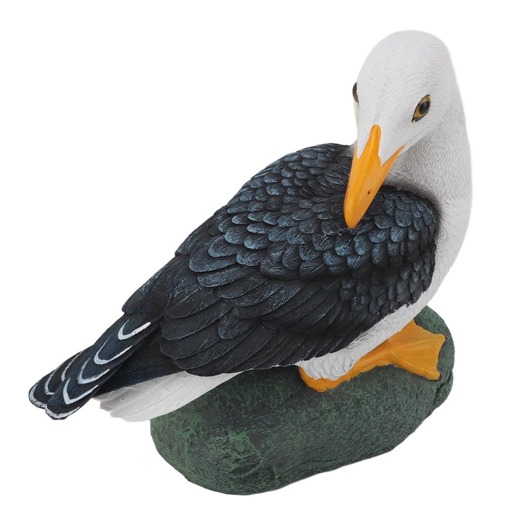 Resin Seagull Statue Sea Bird Figurine Mediterranean Style Ornament for Home Landscape Office