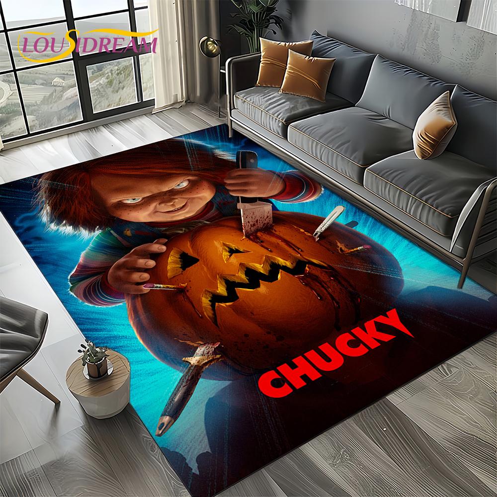 Hororový film Chucky Pennywise Halloween Postava Saw Koberec Kobereček pro Obývací pokoj Ložnici Domov Dekorace Pohovky, Protiskluzová Podložka na Podlahu
