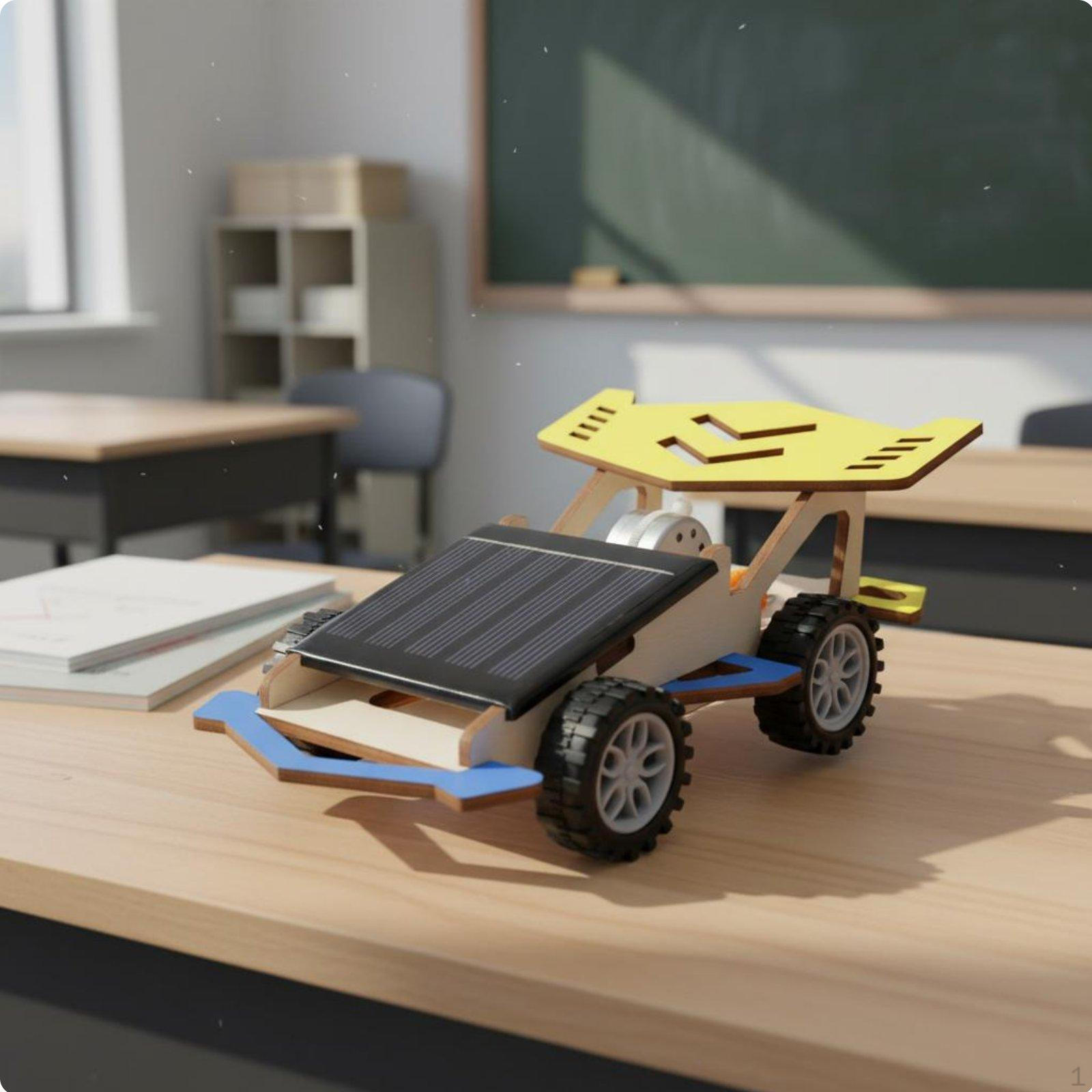 Деревянная Солнечная Машина Набор для Ручного Обучения DIY Отличная Идея для Подарка Наука об Возобновляемой Энергии